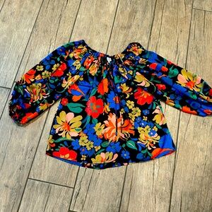 Silky floral “going out” top worn once size small DISCOUNTED SHIPPING